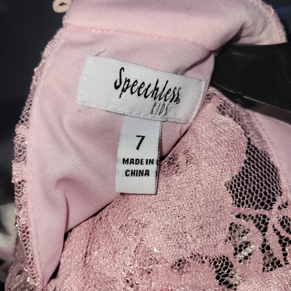 Floral Pink and Gray Kids Dress